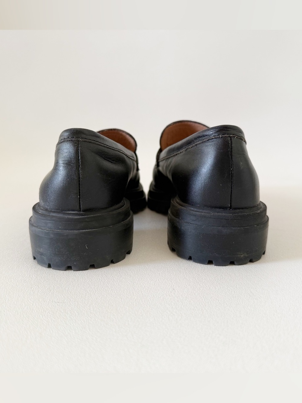 Madewell Shoes The Bradley Leather Lug Sole Penny Loafers Preppy Chic Black 7.5 - Picture 7 of 16